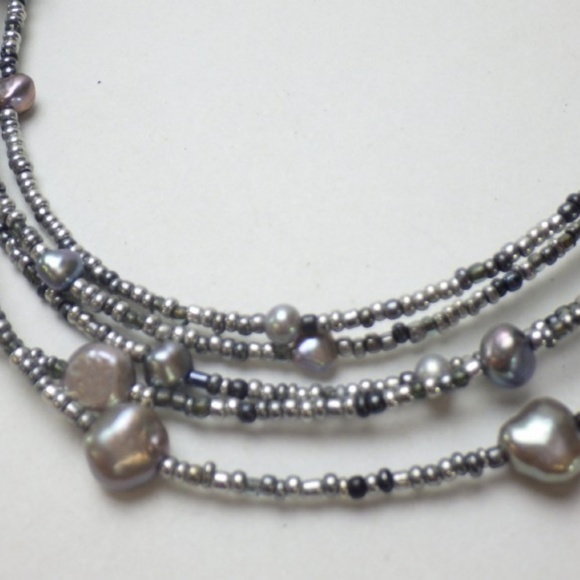 Tica Rosa Signed Necklace with 925 SIlver & Pearls - Picture 2 of 7